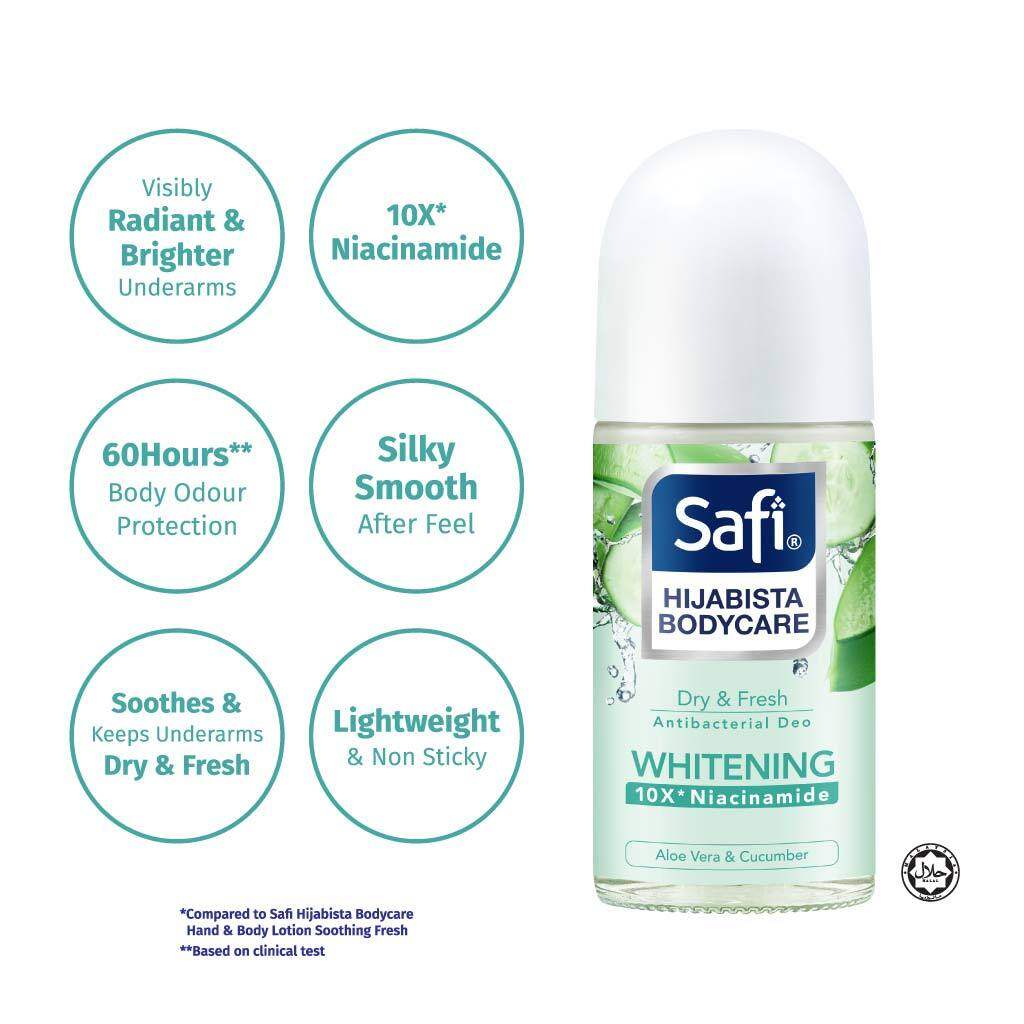 SAFI Hijabista Bodycare Antibacterial Deodorant Roll On Dry & Fresh