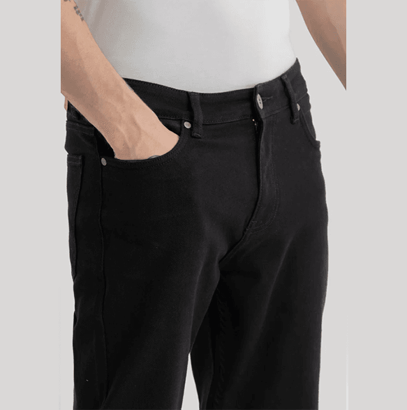 Henrik Black Plain Slim Fit Jeans - Thebrands