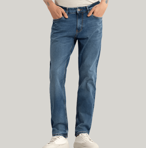 Cascade Washed Blue Comfort Fit Jeans - Thebrands