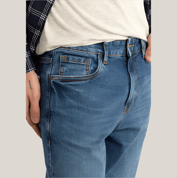 Cascade Washed Blue Comfort Fit Jeans - Thebrands