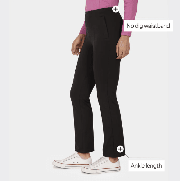 On-The-Go Straight Pants (Bliss Black) - Thebrands