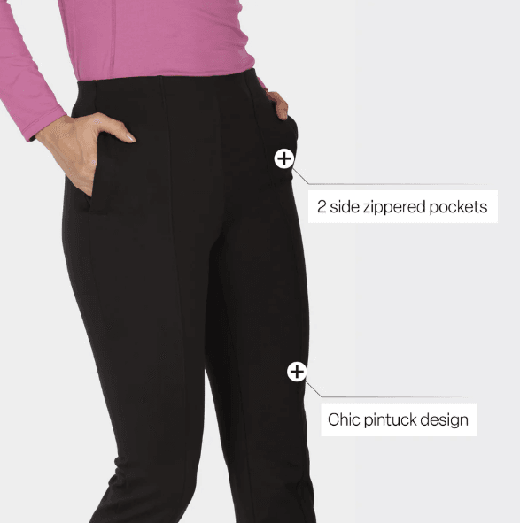 On-The-Go Straight Pants (Bliss Black) - Thebrands