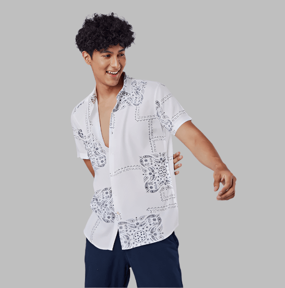 Mosaic Bandana White Shirt - Thebrands