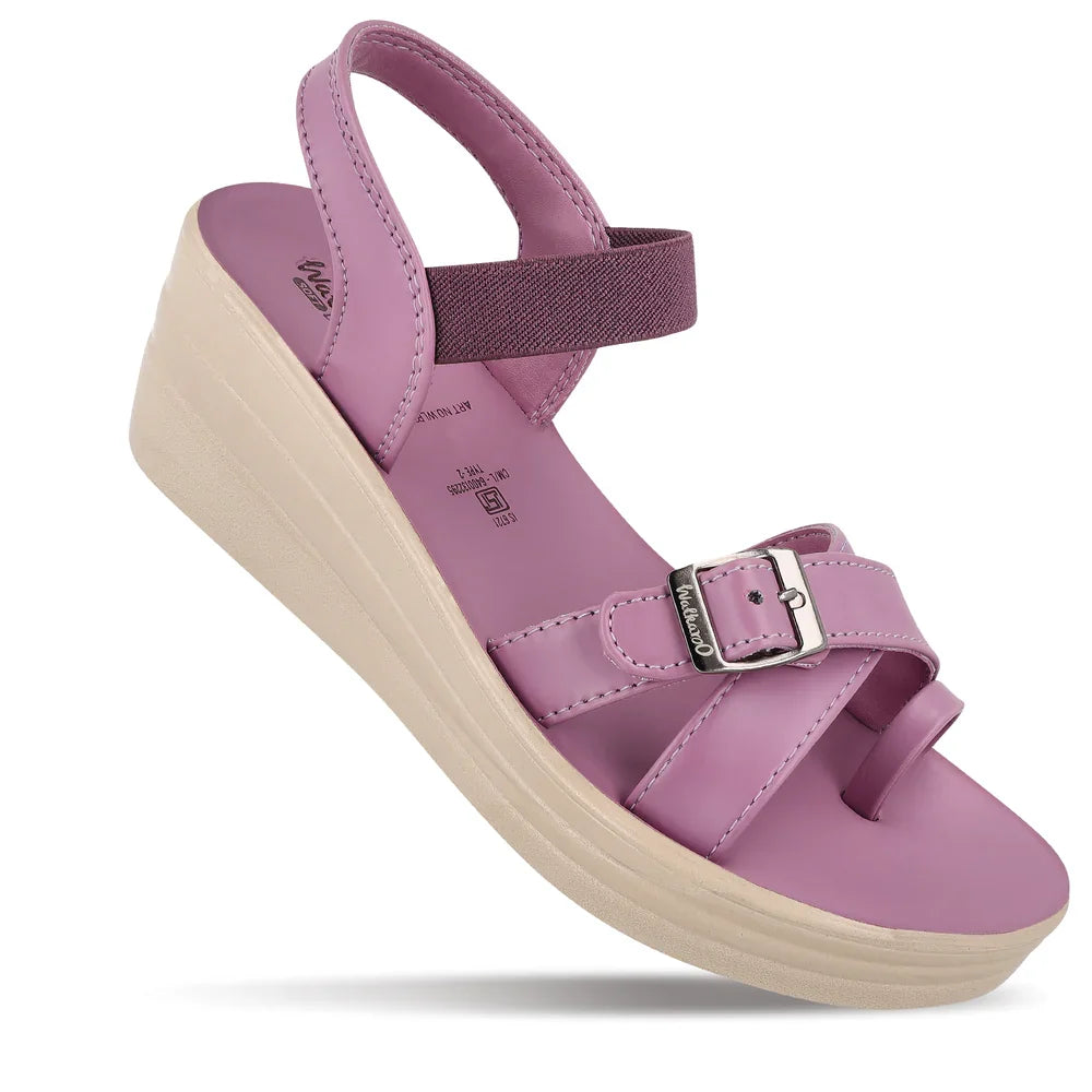 Women's Wedge Heel Sandals - WLP78012 Mauve