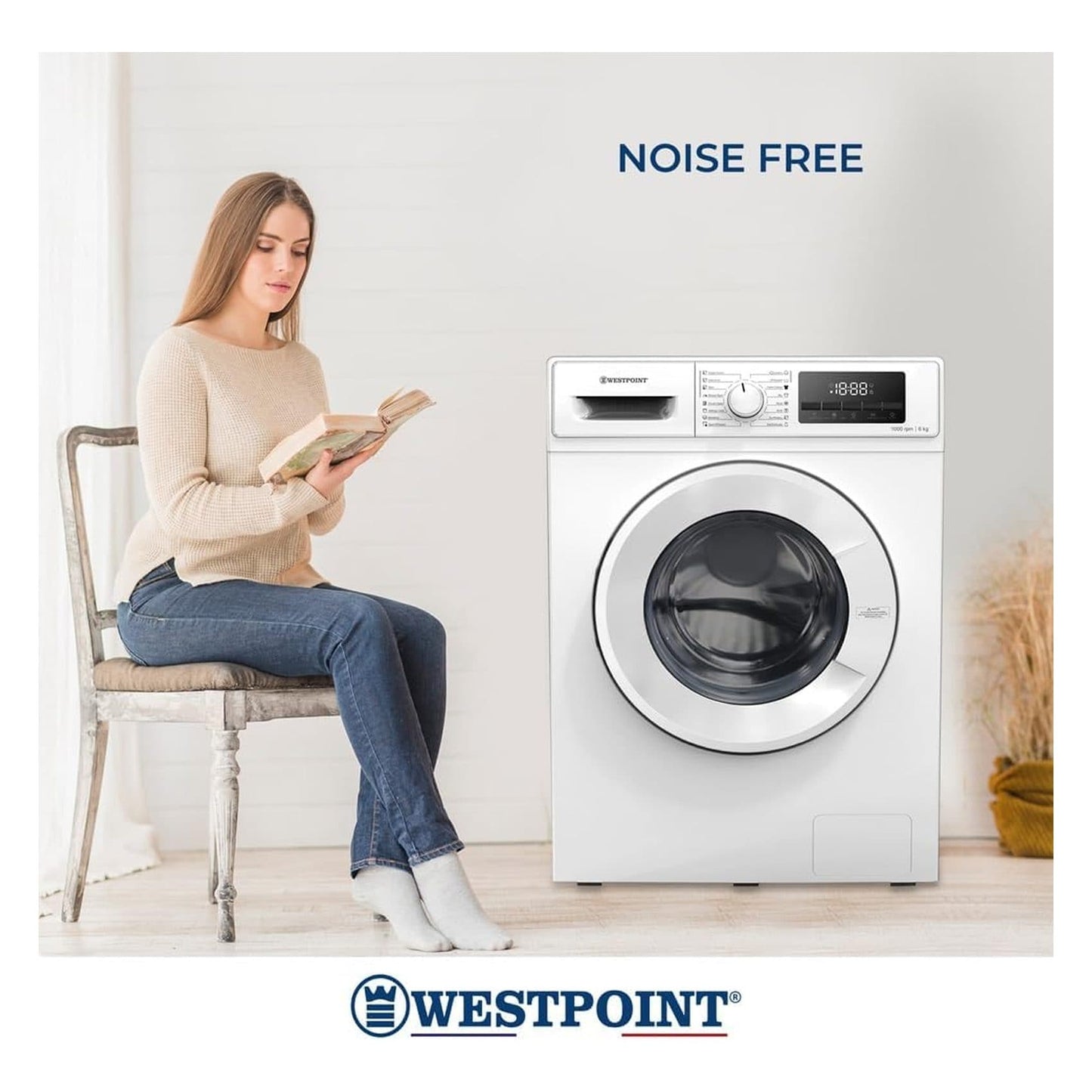 6Kg Front Load Inverter Washing Machine With 16 Washing Programs / 15 Minutes Quick Wash, WMT610B25, White