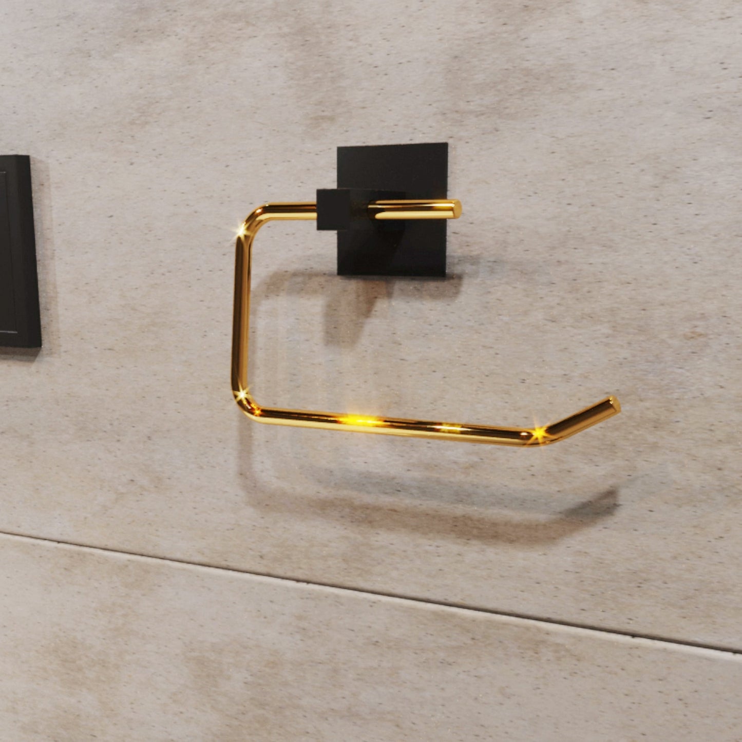 Bino Adhesive Design Toilet Paper Hanger, Gold, Stainless Steel (BN7-112)