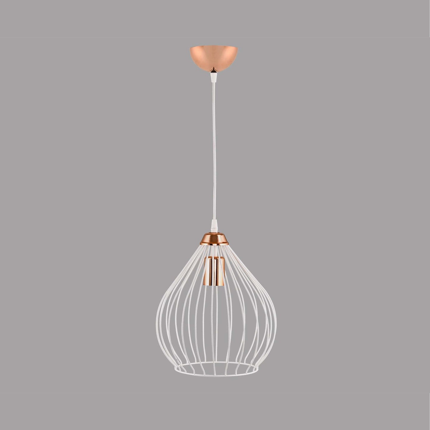 Single Pear Pendant Lamp White Gold DE6-132