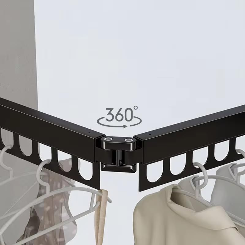 Clothes Drying Rack 2 Fold - Modern Black (84CM x 6.5CM x 9CM)
