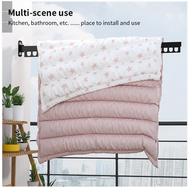 Clothes Drying Rack 2 Fold - Modern Black (84CM x 6.5CM x 9CM)