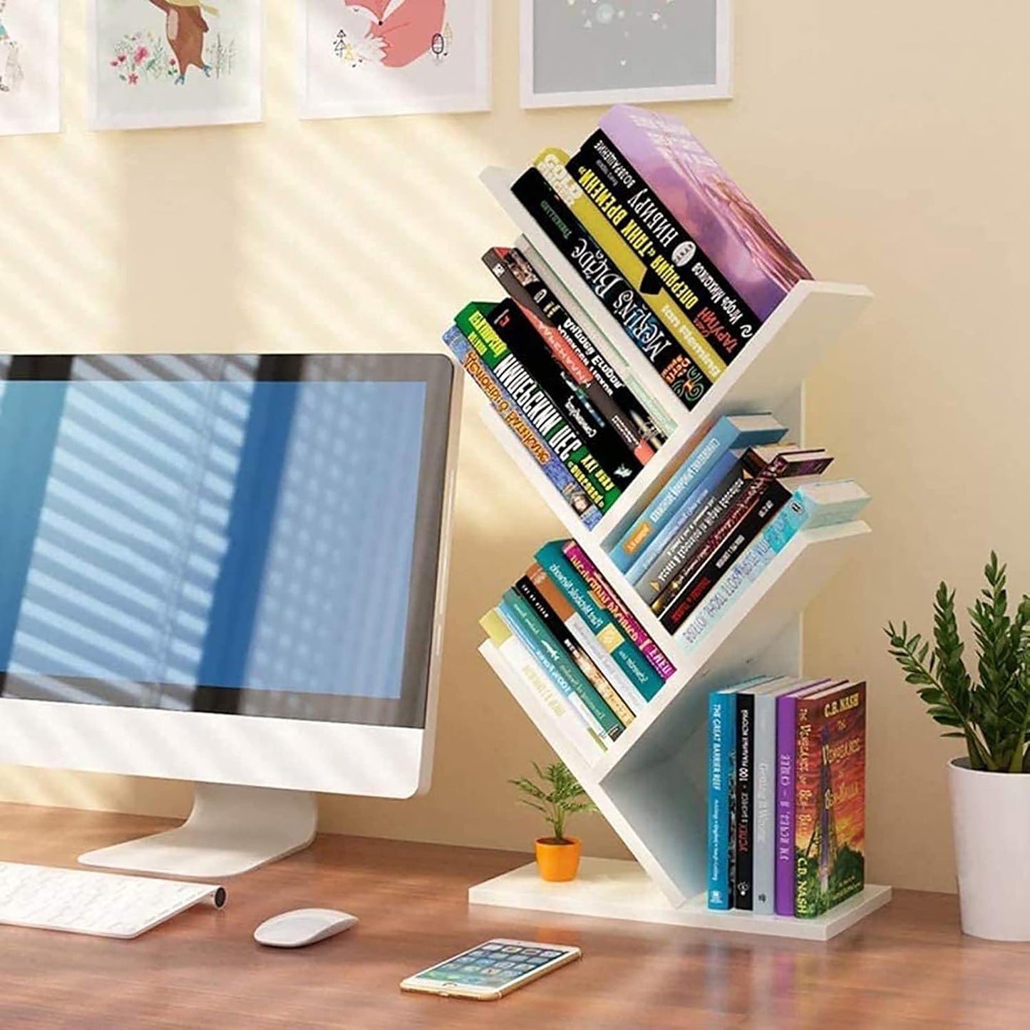 ZM 104 Book Shelf Pure White (30*17*53)