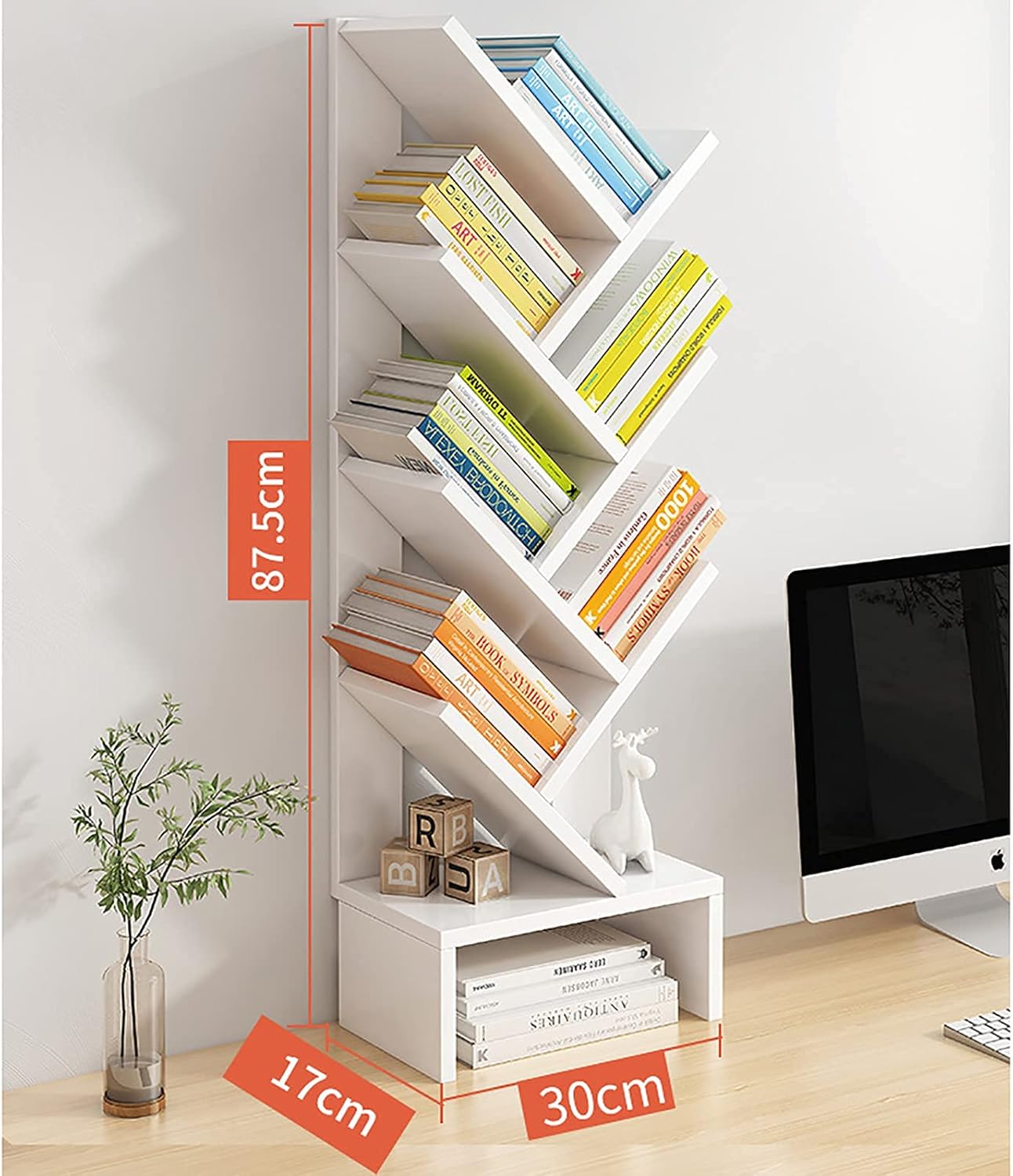 ZM 105 Book Shelf Pure White (30*17*87.5)