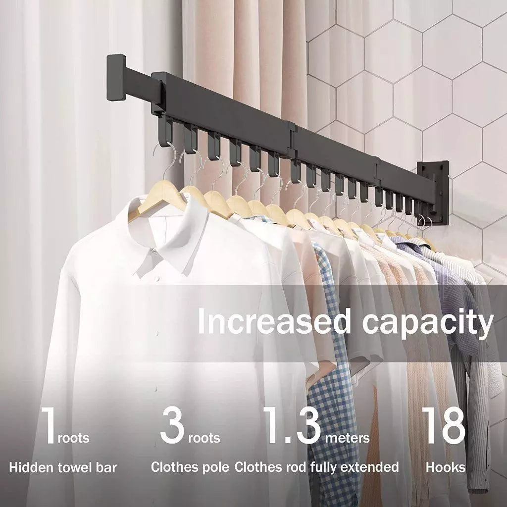 Clothes Drying Rack 3 Fold - Black