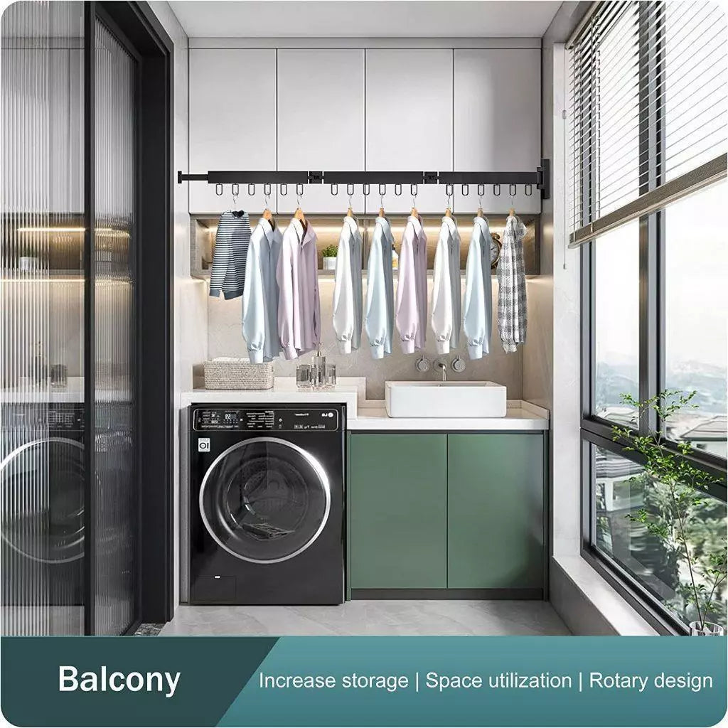 Clothes Drying Rack 3 Fold - Black