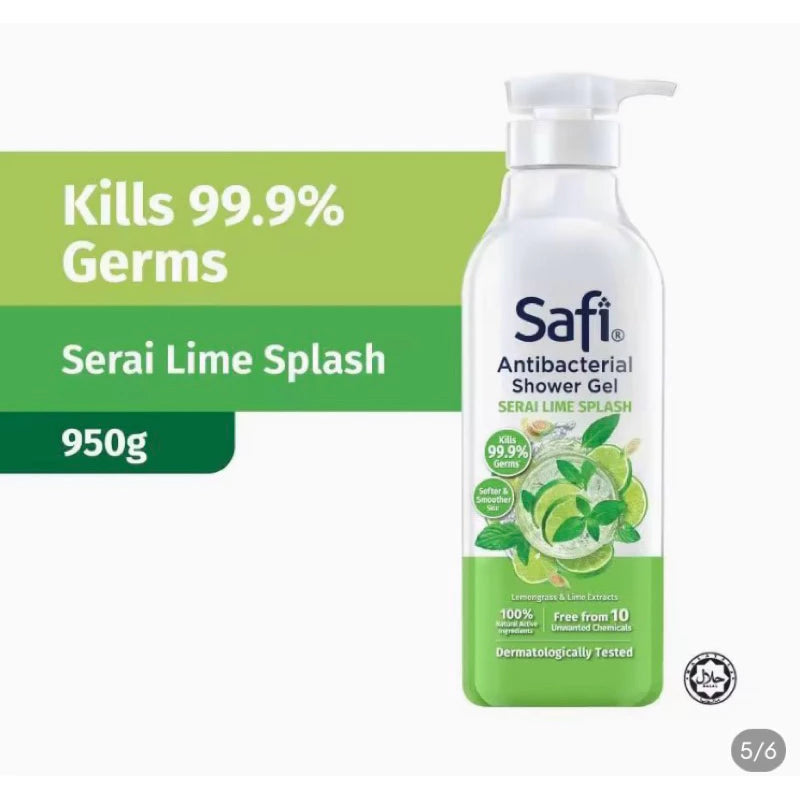 Safi Antibacterial Shower Serai Lime Splash 950 ml