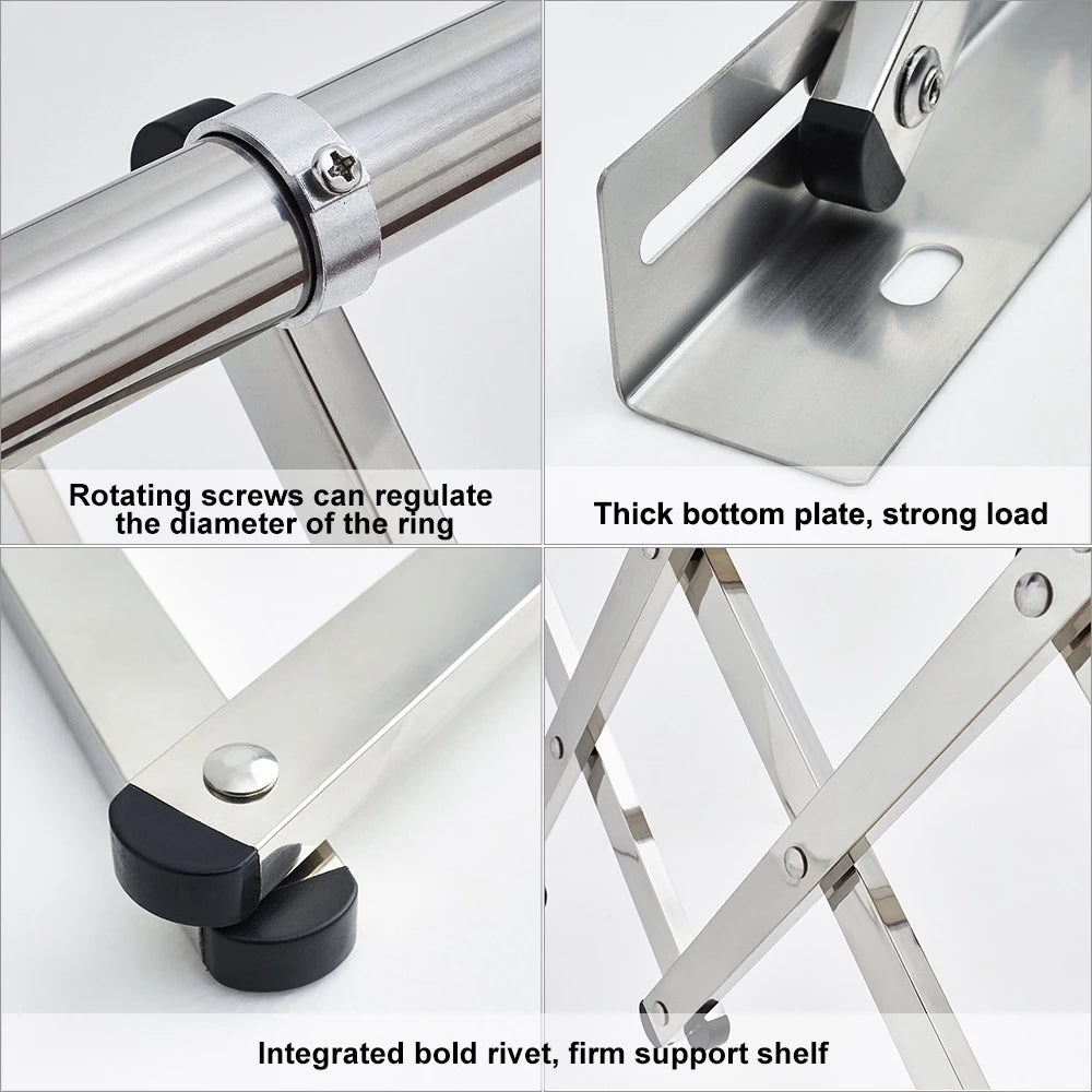 Retractable Cloth Hanger 3 Bar Folding Drying Rack