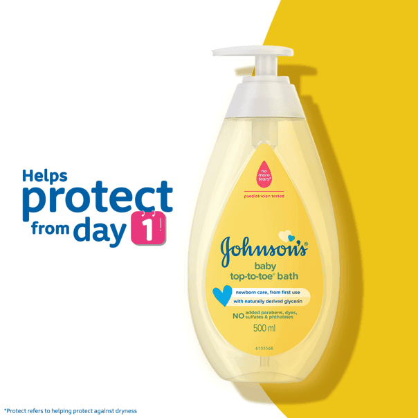Baby Bath Top to toe Yellow 500ml - Thebrands