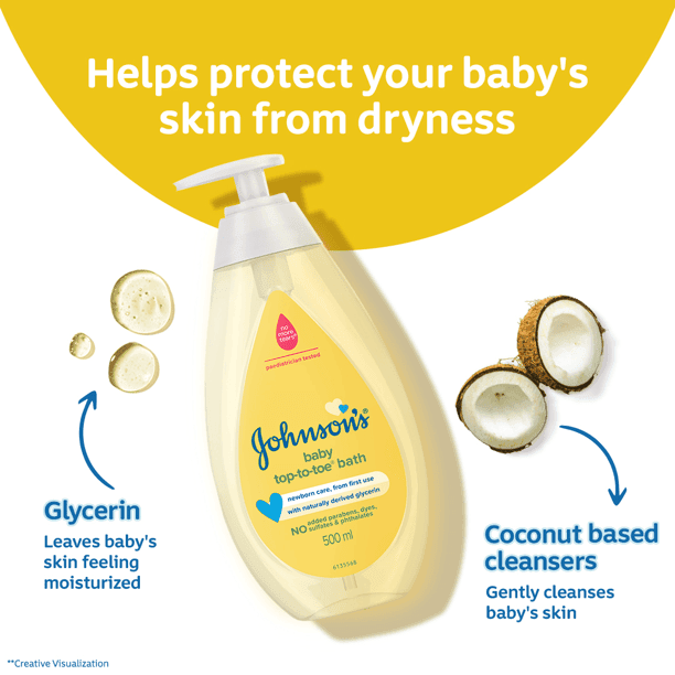Baby Bath Top to toe Yellow 500ml - Thebrands