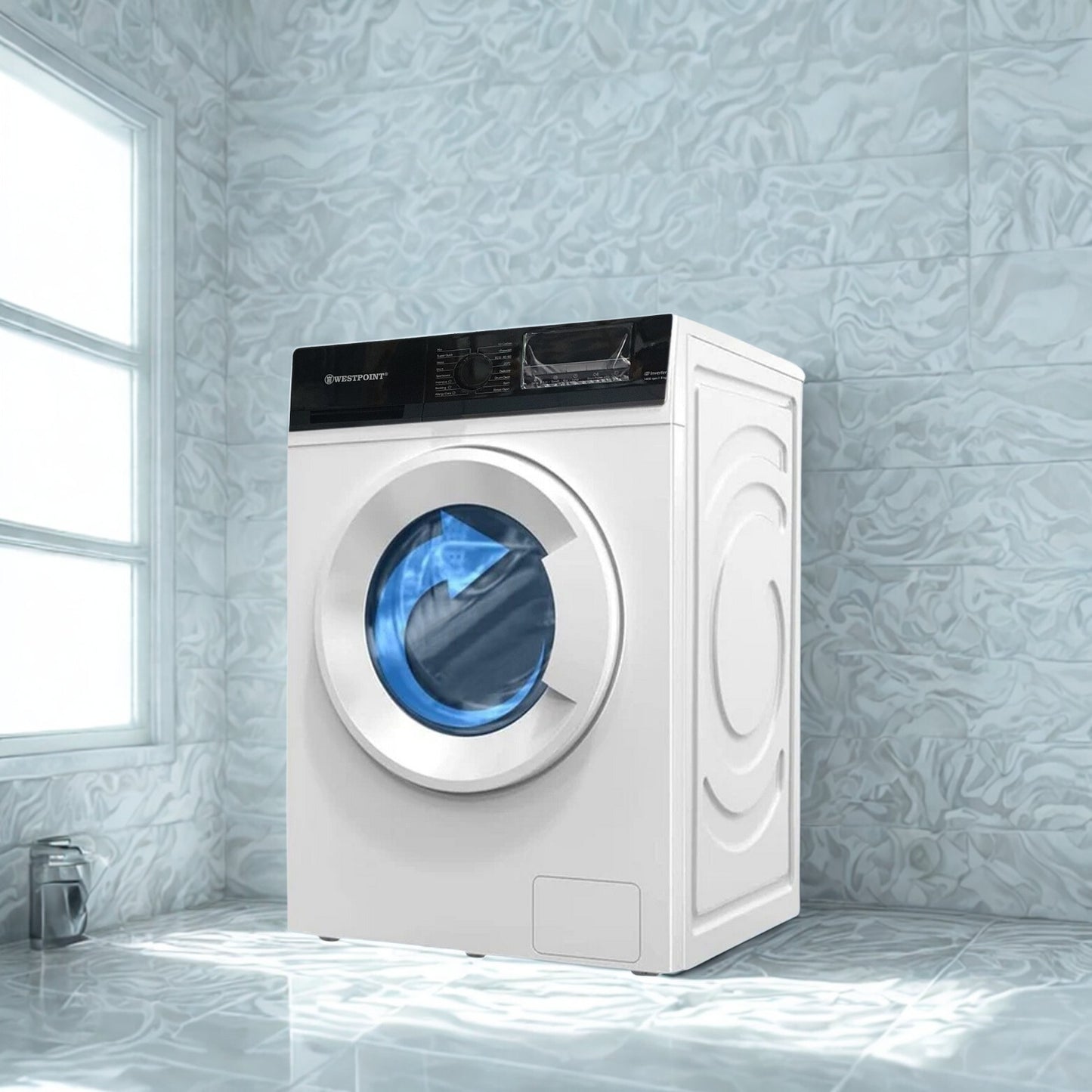 8Kg Front Load Washing Machine, 1200 RPM, 16 Washing Programs, Quick Wash in 15minutes, LED Control Panel, White, WMT-814A25