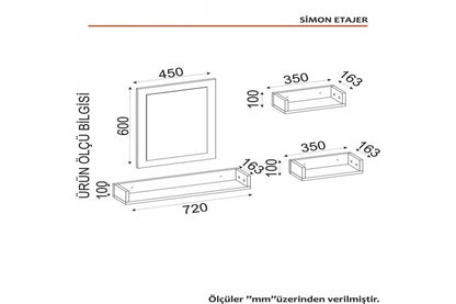Simon Bathroom Top Cabinet, Mirror Sheet, White (DI3-765)