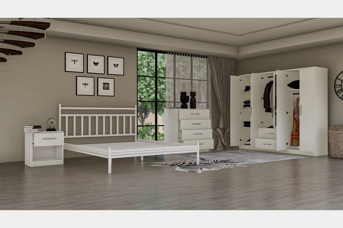 Bedroom Set White With 6 Doors (MF5-290)