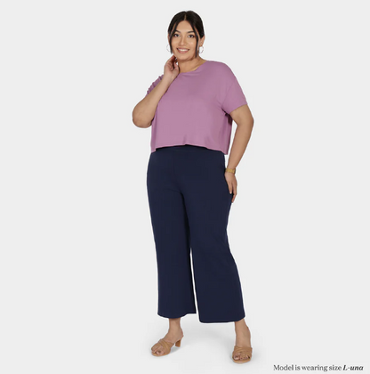 AM:PM Cotton Wide Legged Pants (Naina Navy)