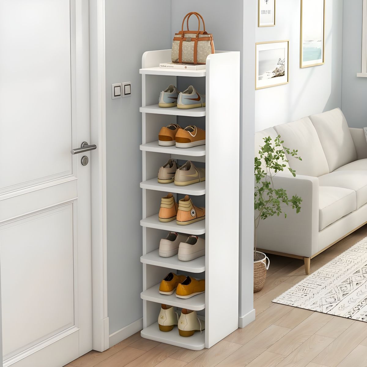 XJ208 Shoe Rack Pure White (42*26*120H)