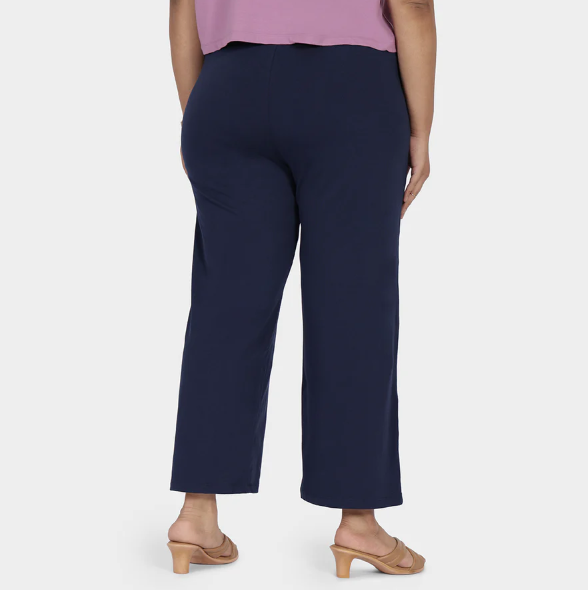 AM:PM Cotton Wide Legged Pants (Naina Navy)