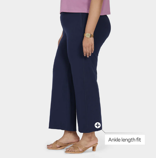 AM:PM Cotton Wide Legged Pants (Naina Navy)