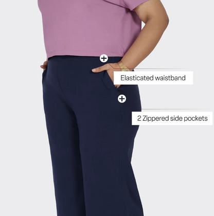 AM:PM Cotton Wide Legged Pants (Naina Navy)