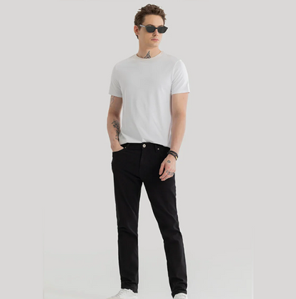 Henrik Black Plain Slim Fit Jeans