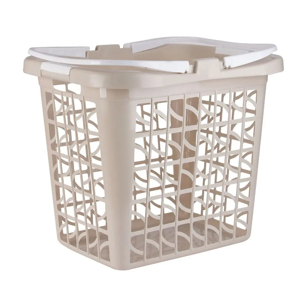 PANDOLA PlasticTall Laundry Basket - Cream 48.5 x 40 x 42CM