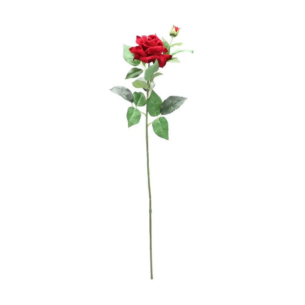 ROSIANA 2 heads Rose Flower stem 85cm - Red - Artificial - Thebrands