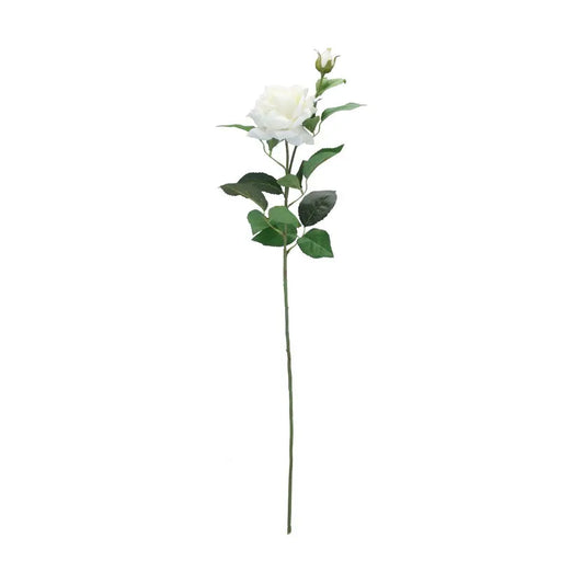 ROSIANA 2 heads Rose stem - White  85CM - Artificial