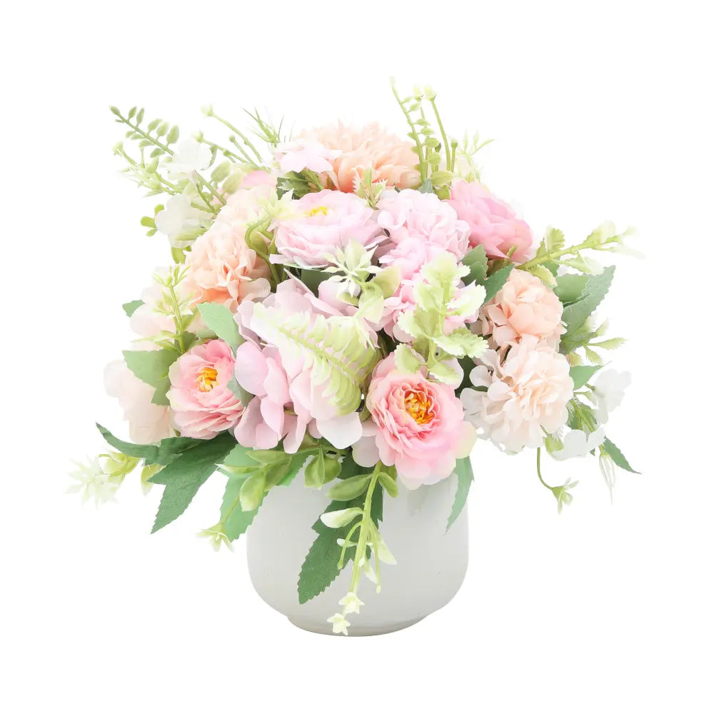 AIMI Mam hydrangea Artificial Flower in ceramic pot - Pink 25CM