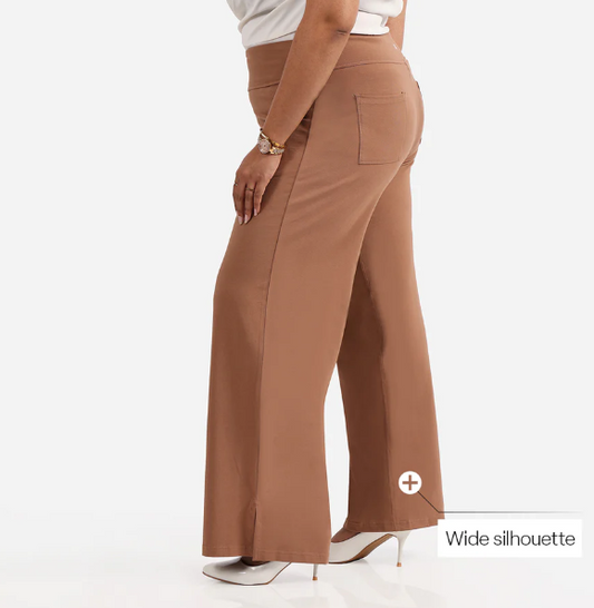 AM:PM Cotton Wide Legged Pants (Barkha Brown Mocha)