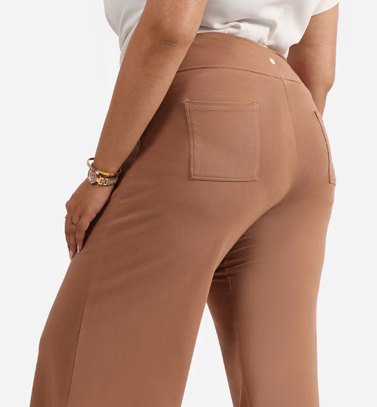 AM:PM Cotton Wide Legged Pants (Barkha Brown Mocha)