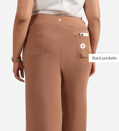 AM:PM Cotton Wide Legged Pants (Barkha Brown Mocha)