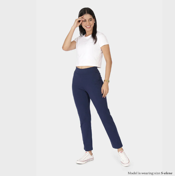 AM:PM Cotton Straight Pants (Naina Navy)