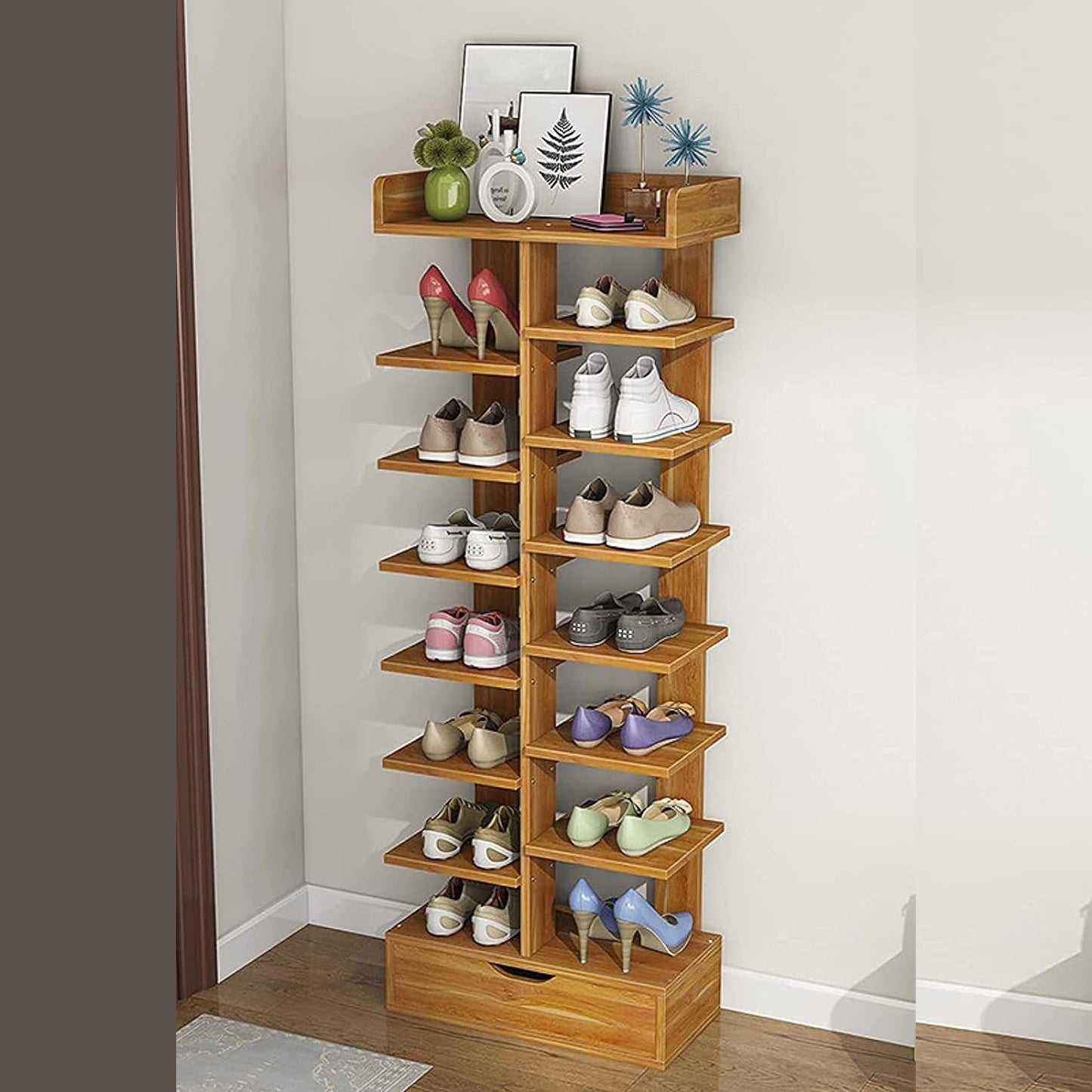 XJ201 Shoe Rack Brown (40*21*120H)