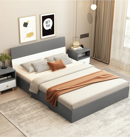 KA01 Bed pure white queen (150*200*85)