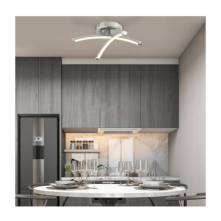 Apliqa Dosse Double Plafonier 3 Colored Led Pendant Lamp Chandelier, Chrome LQ3-3255