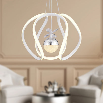 Leroy Single 3-Colored Led Chandelier, White Chrome  LQ3-3991