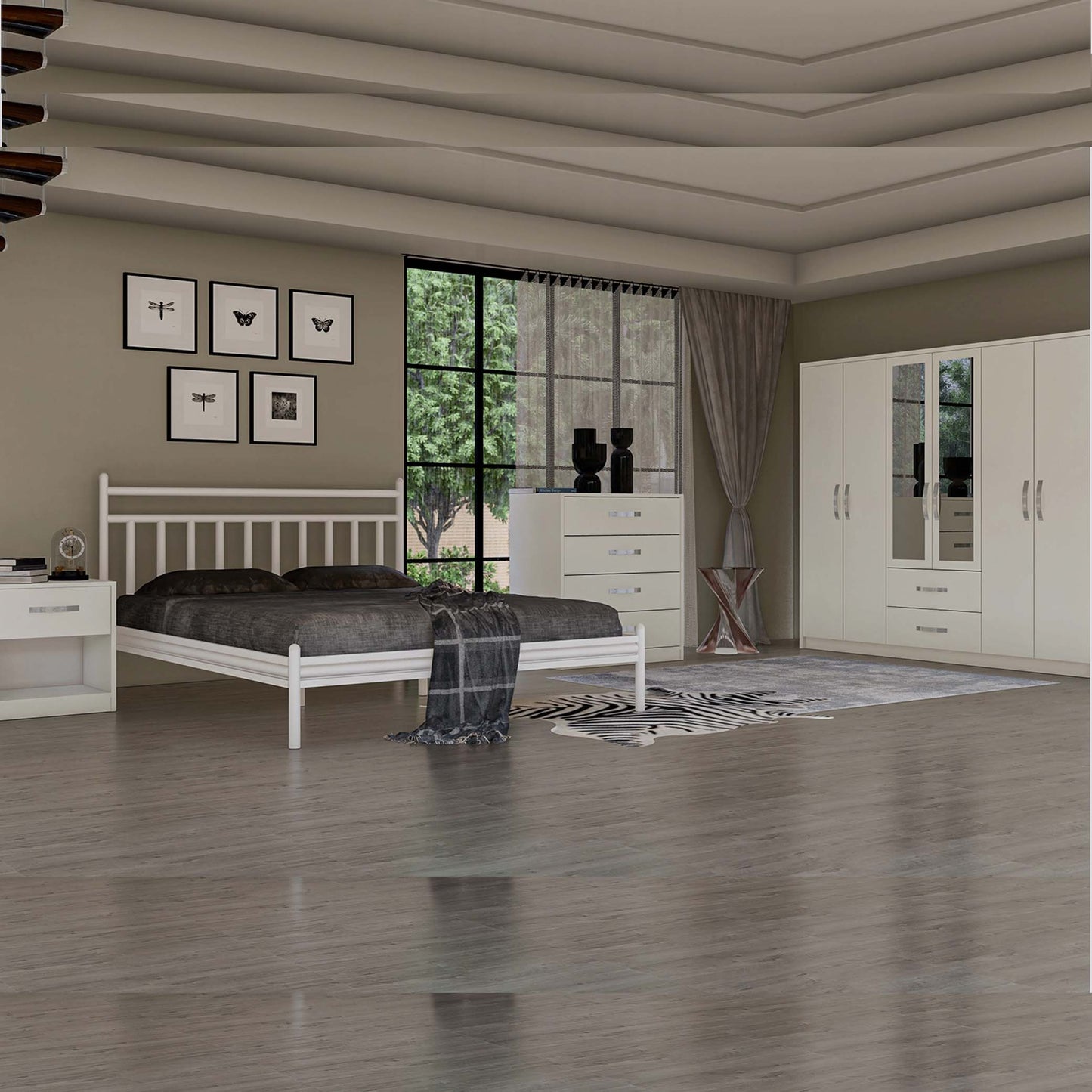 Bedroom Set White With 6 Doors (MF5-290)