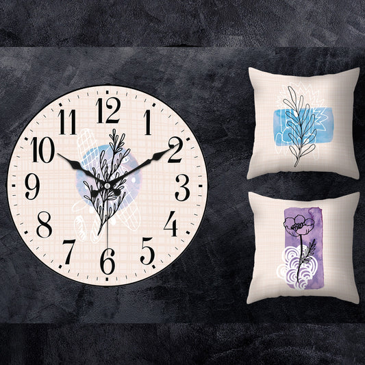 Decorative Wall Clock and Double Kirlent Cover Set Combin, 10 (HJ4-198)