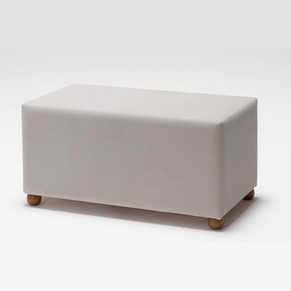 Genma Wooden Leg Ottoman Stool Beige (AG3-704)