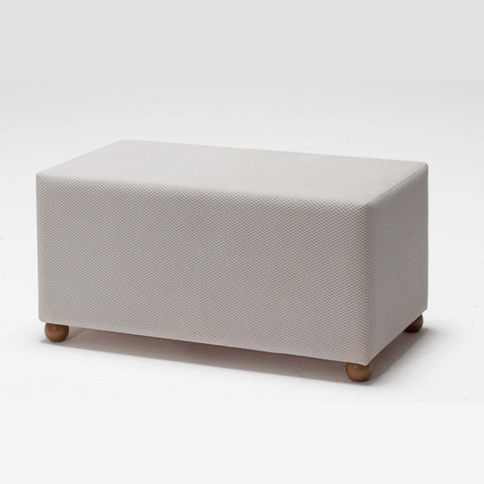 Genma Wooden Leg Ottoman Stool Beige (AG3-704)