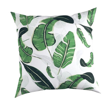 Carnival Home Double Sided White Floor Green Leaves Printed Cushion Cover (KQ3-7103)