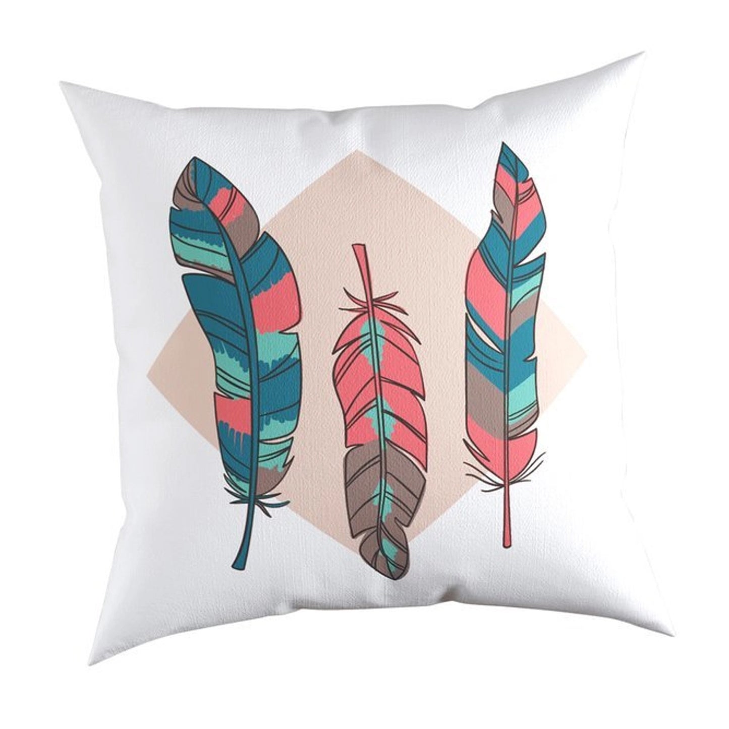 Carnival Home Double Sided Colorful Feather Printed Cushion Cover (KQ3-7091)