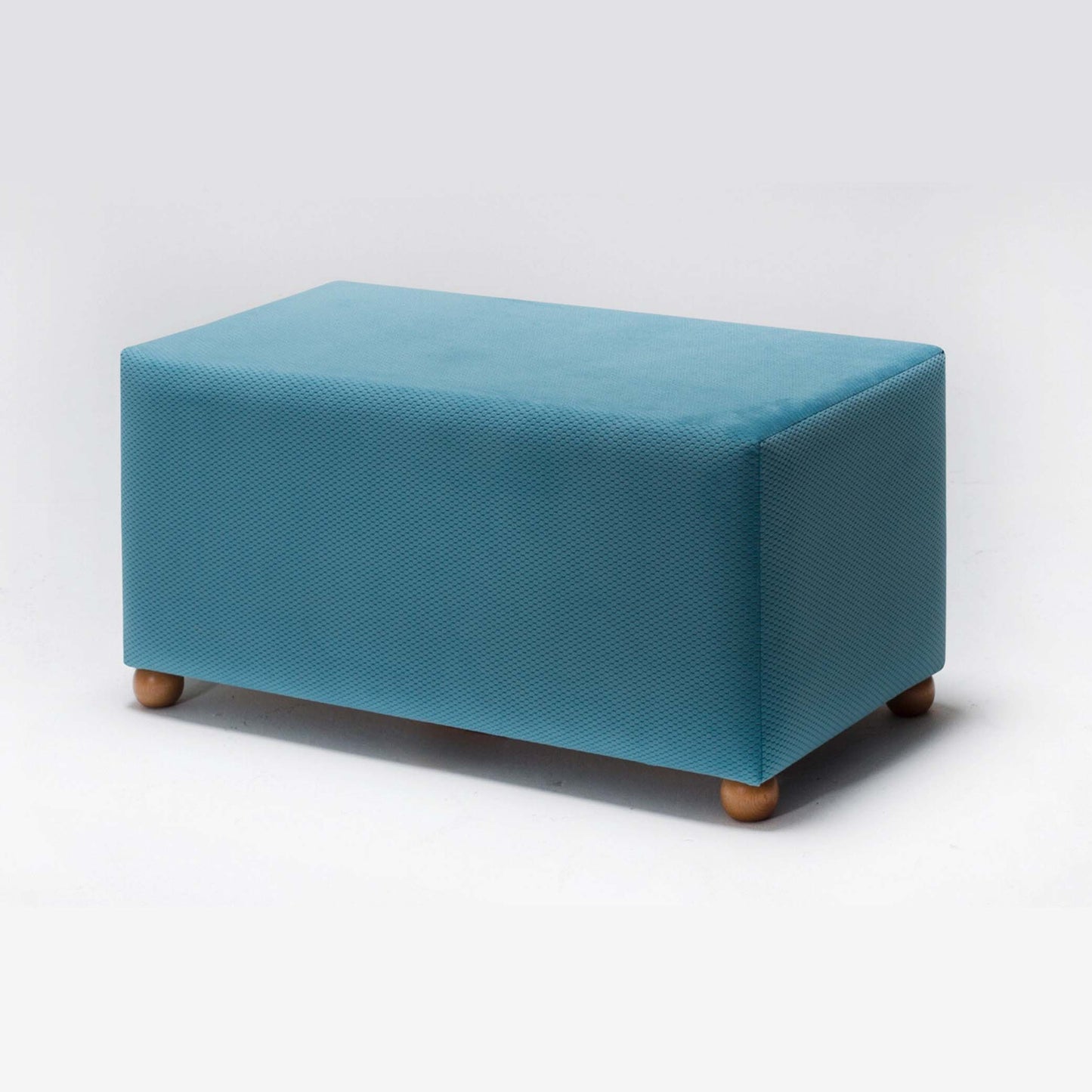 Genma Wooden Leg Ottoman Stool Blue (AG3-701)