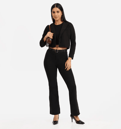 AM:PM Cotton Flare Pants - Lite Tall (Bliss Black) - Thebrands